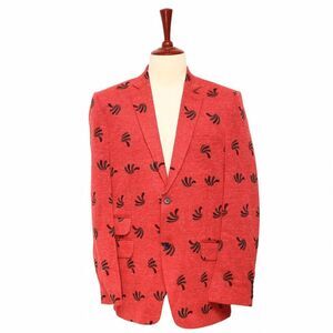 Mens Blazer Floral Abstract Red Green Formal Party Jacket Wedding Sport Coat 42R